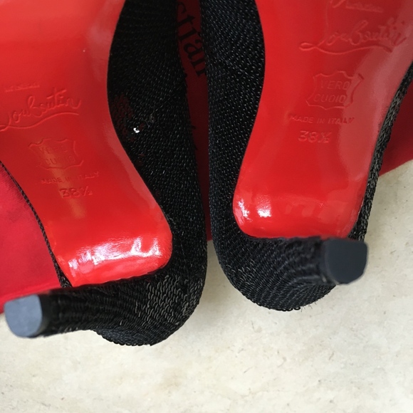 Christian Louboutin Black Paillettes Decollete Heels 38.5 New in Box! - Picture 4 of 8